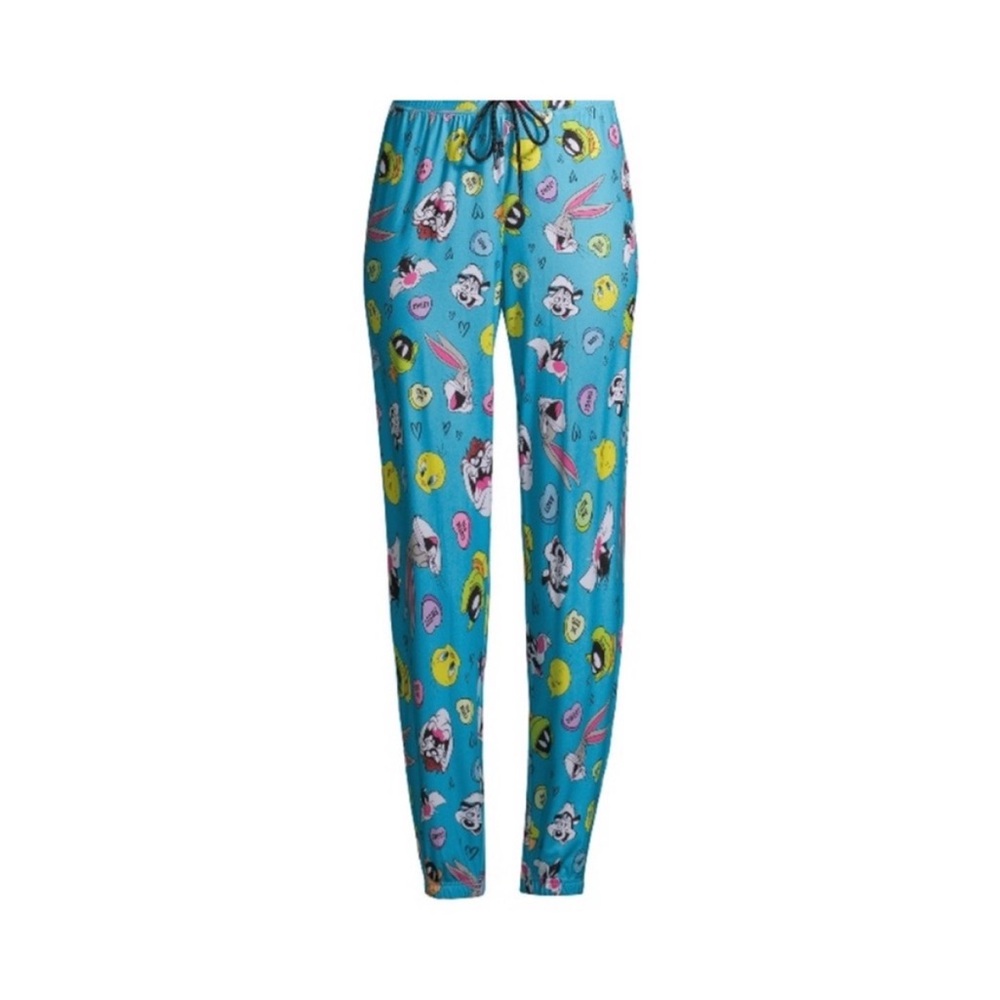 Warner Bros. Looney Tunes Blue Character Jogger Pajama Pants Medium